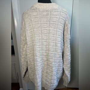 Vintage 90s 3D Knit Sweater Matt Johnson Mens Size M Cream Made USA 100% Cotton